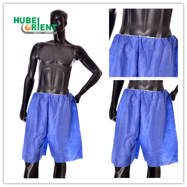 Dark Blue Disposable Hospital Trousers Non Sterile SMS Polypropylene With CE ISO13485 Certification