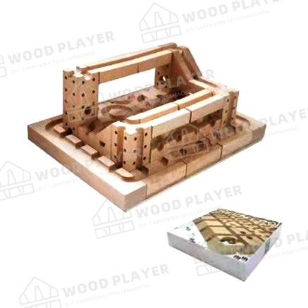 jouet couru de marbre en bois des blocs constitutifs DIY des puzzles 44Pcs