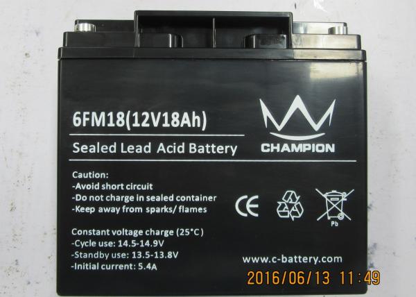 12V 18AH Uninterruptible Power Supply Battery , Lead Acid Storage Battery