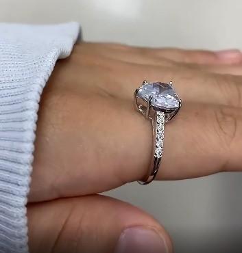 Micro Insert Inlay Technology Heart Cut CZ Stone 925 Sterling Silver Engagement Rings