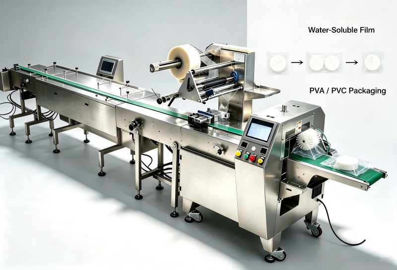 Dishwasher Tablet Manufacturing Machine 300 Bags/Minute Flow Wrap Machine