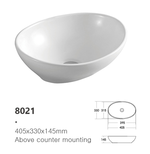 Popular Oval Shape Bathroom Sink Porcelain Table Top Mounted Washing Hands Bowl Sink