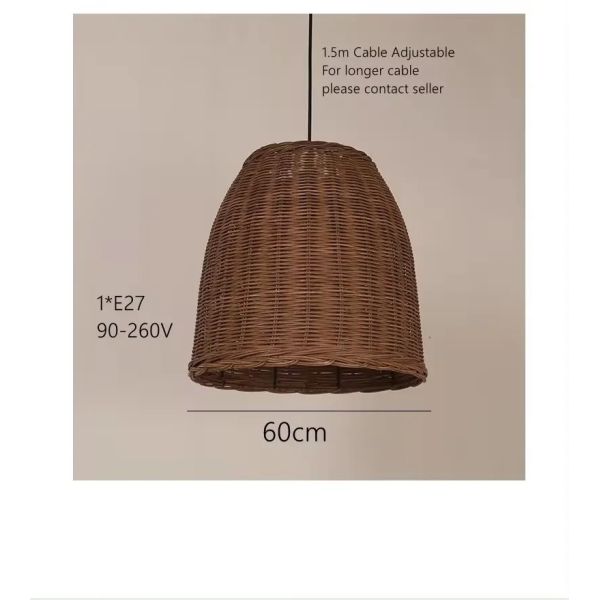 Kitchen Pendant Lamp Resort Hotel American Natural Handmade Real Rattan Pendant Lamp(WH-WP-119)