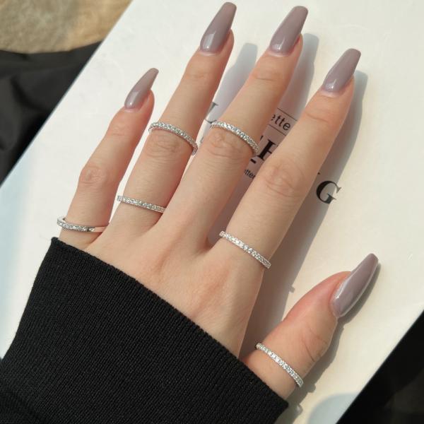 12# 13# 14# Bagues en acier inoxydable or Argent de luxe Moissanite