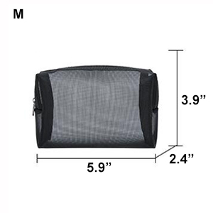 lack Mesh Makeup Bag See Through Zipper Pouch Travel Cosmetic and Toiletries Organizer Bags Pack, bagease, bagplastics