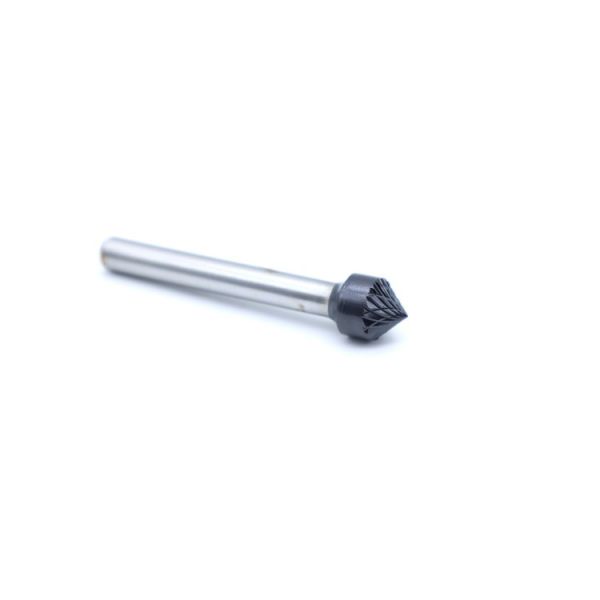 SK-5M AlTiN-Coated Double Cut 90° Countersink Burr for Vertical Countersinking and Chamfering