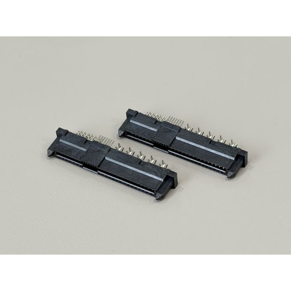 High-Speed SAS 29P IDC Female Cable Connector 180° with Peg, Phosphor Bronze Terminals & Gold G/F Contact | Electrical Signal Connector for PCB & Wiring Harness Customization