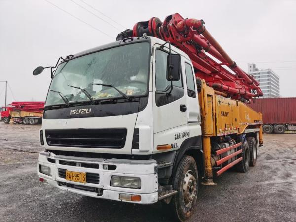 USED SANY 49m Concrete Pump Truck 2012 Boom Pump With ISUZU Chassis