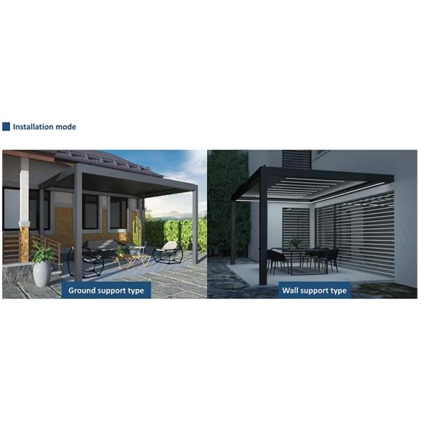 Водостойкий наружный биоклиматический тент защиту от дождя роскошная современная электрическая пергола алюминиевая крышка павильон