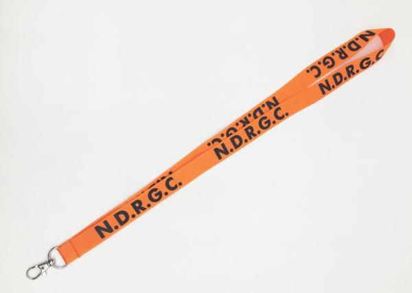 Breakaway Lanyard With Badge Holder , Orange Color Woven Lanyards Personalized 