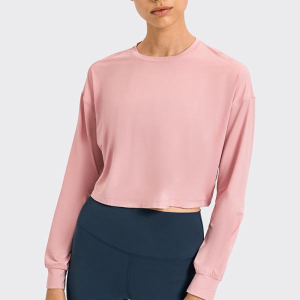 Нейлона фуфаек рукава женщин жаккарда йога длинного свободная покрывает быстро сухой