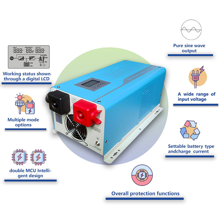 Жилая сила пульсации инвертора 48VDC 8KW солнечная домашняя 3 раза