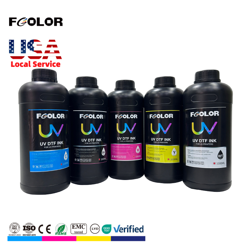 FCOLOR 1000ml Hard Soft DTF UV Ink for epson 1390 Xp600 I3200 Tx800 L1800 Uv