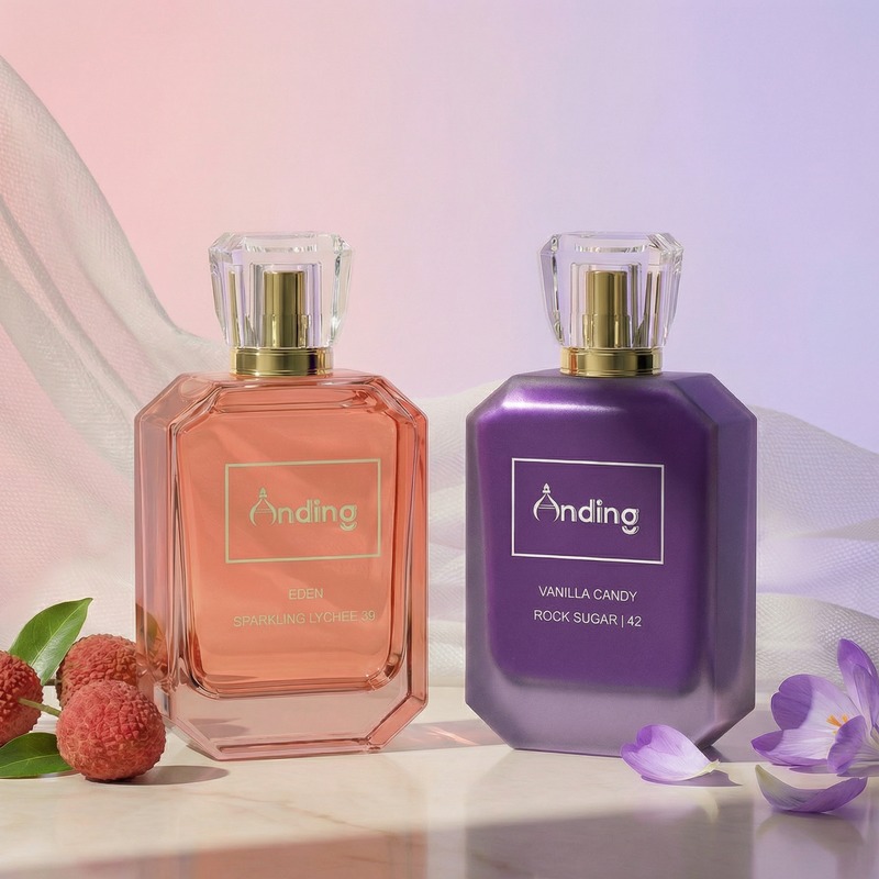 100ml Glass Perfume Bottles Empty Octagon Shape Acrylic Cap Crimp Neck Spray