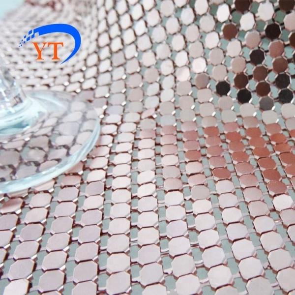4mm Silver Aluminum Mesh Fabric Decorative Flexible Metal Sequins Wall