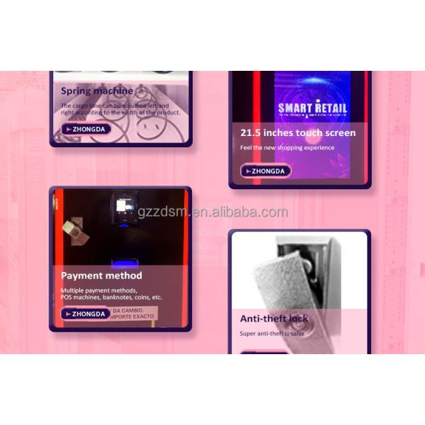 Zhongda Customize Design Vending Machines Makeup Tool Lashes Hair Bundle Vending Machine