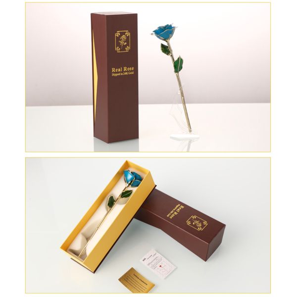 Wholesale Long Stem 24K  Lacquer gold Dipped Trimmed  Rose for Christmas and valentine's day gifts
