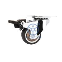 O rodízio de borracha termoplástico de 1,5 polegadas roda o giro de Front Lock Top Plate Wheel para tabelas laterais