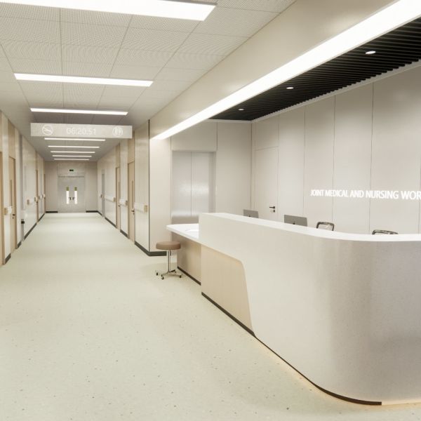 Peroxide-Tolerant Seamless Homogeneous Flooring for Hospital Disinfection Zones