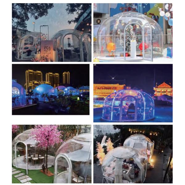 цвет шатра Glamping купола пузыря ПК 5m геодезический полностью прозрачный