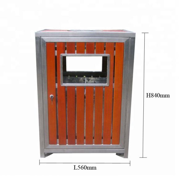 Waterproof Outdoor Patio Trash Can With Stainless Steel Frame OEM
