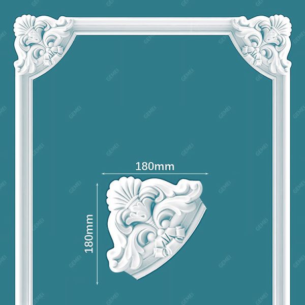 GD-85016 Safety Pu Foam Flat Flame Resistance Residential Corner Mouldings For Home Decor