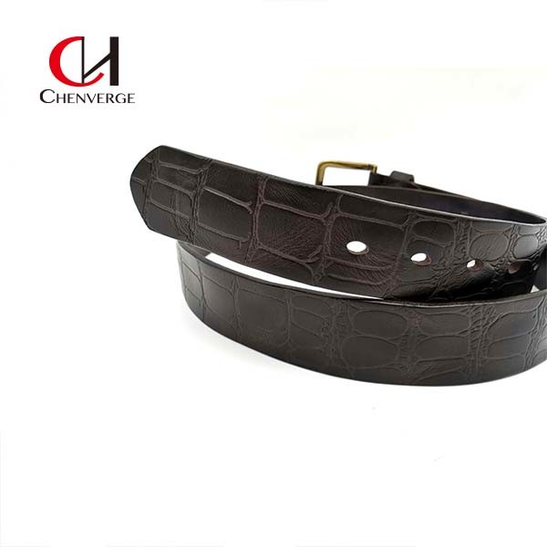 Cowhide Crocodile Embossed Leather Belt Multicolor Wear Resistant