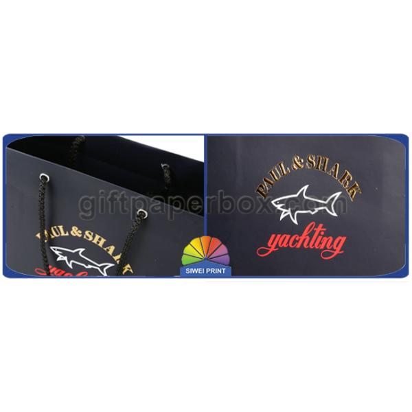 Хозяйственная сумка бумажных мешков логотипа сусального золота напечатанная таможней штейновая черная бумажная