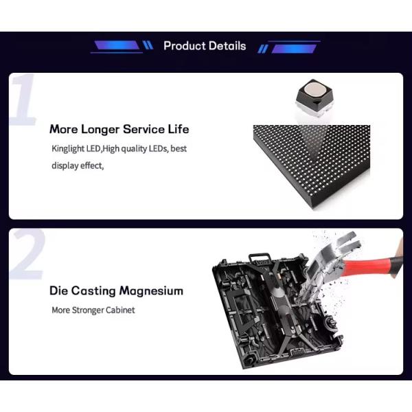 P4.81 Сплавленный алюминий / арендуемый светодиодный дисплей P4 / P5 HD водонепроницаемый Без пятен внутри и снаружи