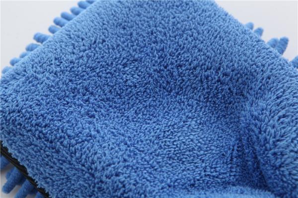 Blue color microfiber plush chenille car cleaning detailing house cleaning wash mitts/gloves