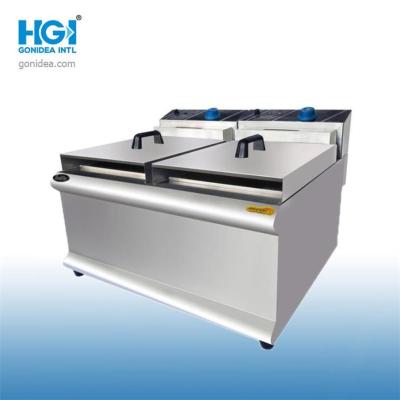 Frigideira profunda elétrica 220V de aço inoxidável comercial 2800W 4500W de duas cestas