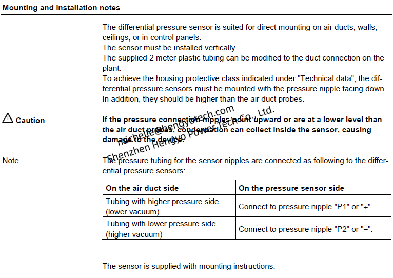 Siemens Original Differential Pressure Sensor Model QBM4100-1U with 1 Year Warranty