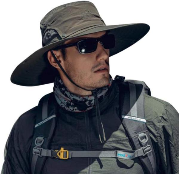 Wide Brim Bucket Hat Foldable Boonie Hat for Fishing Hiking Garden Safari Beach Breathable for Fishing, Hiking, Camping