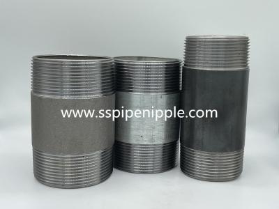 Threaded Black Steel Pipe Nipples  1 Long Hot Galvanized Surface