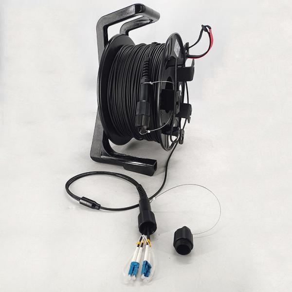 OEM Retractable Tactical Fiber Optic Cable 100m 200m 500m Armored Patch Cord