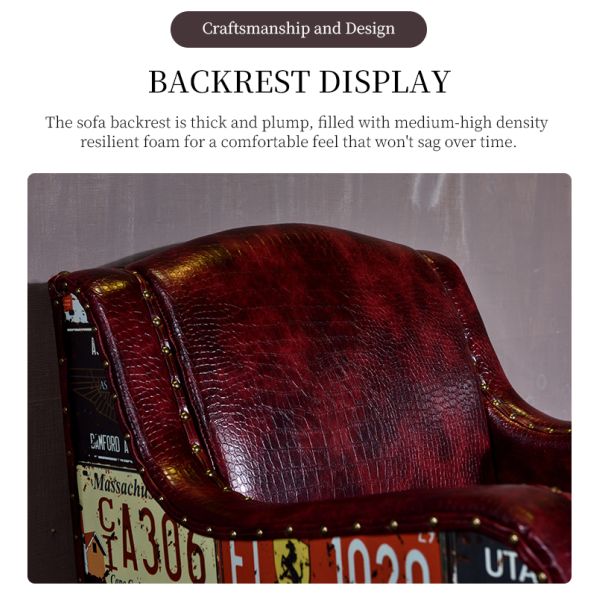Nidea #8909 Punk Industrial Style Sofa Chair Retro License Plate Furniture for KTV Hotel Internet Cafe Bar Coffee Shop  Bar