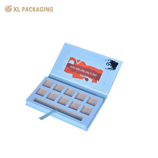 XL Packaging Custom Packaging Box Factory Magnet Closure Makeup Cosmetics Eye Shadow Palette With Mirror Gold Luxury Cosmetic Packaging Handmade Accept