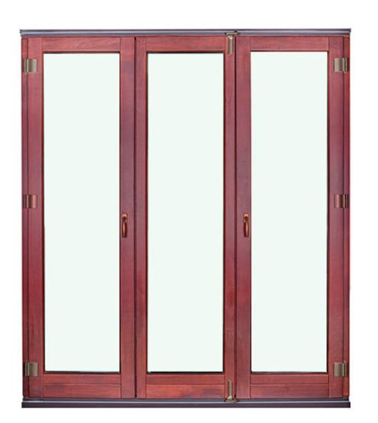 Wood Grain Frame Aluminum Folding Windows Double Laminated Glazed  ISO14001