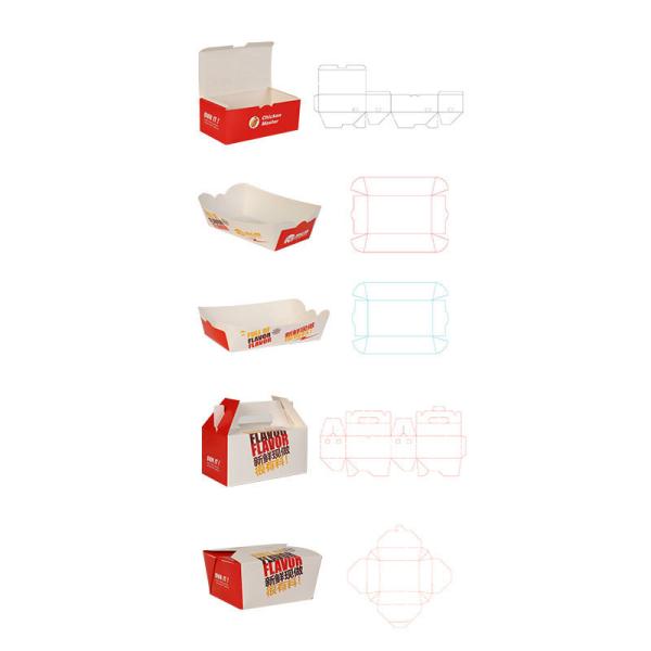 Customized takeout french fries hamburgers fried chicken cardboard boxes fast food packaging