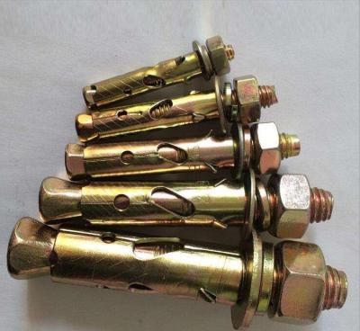 Metal M8 M10 M12 Sleeve Anchor Bolts Cylindrical Fasteners With Fix Nut / Flat Washer