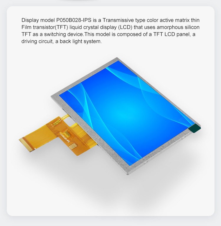 Polcd 40 Pin ST7262 5-дюймовый ЖК-дисплей 800X480 IPS TFT LCD Transmissive