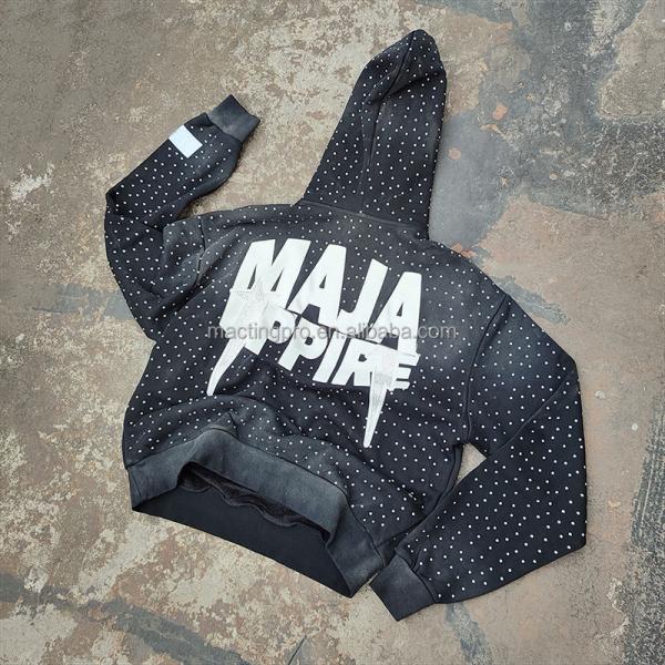 Custom Acid Wash 2 Piece Jogger Tracksuit Jogging Suits For Men DTG Printing Stacked Design