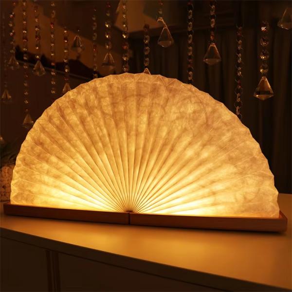Portable PE Paper Bedside Lamp LED Light Waterproof Handcrafted Fan