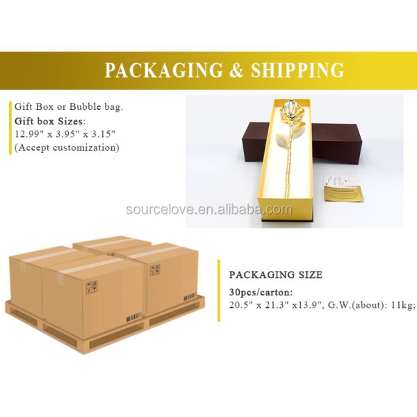 2023 Gold Dipped Rose With High Quality Gift Box Forever Gold Rose for Mother's Day Gift, Valentine's Day  and Christmas Gift