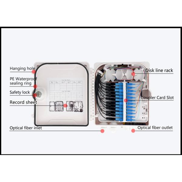 ODP Outdoor Fiber Optic Distribution Box 12 Ports Wall / Pole Mounted