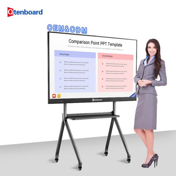 Qtenboard Wholesale Smart Digital Whiteboard 105/85/75/65 Inch Touch Screen Meeting Room Education Classroom Interactive Whiteboard
