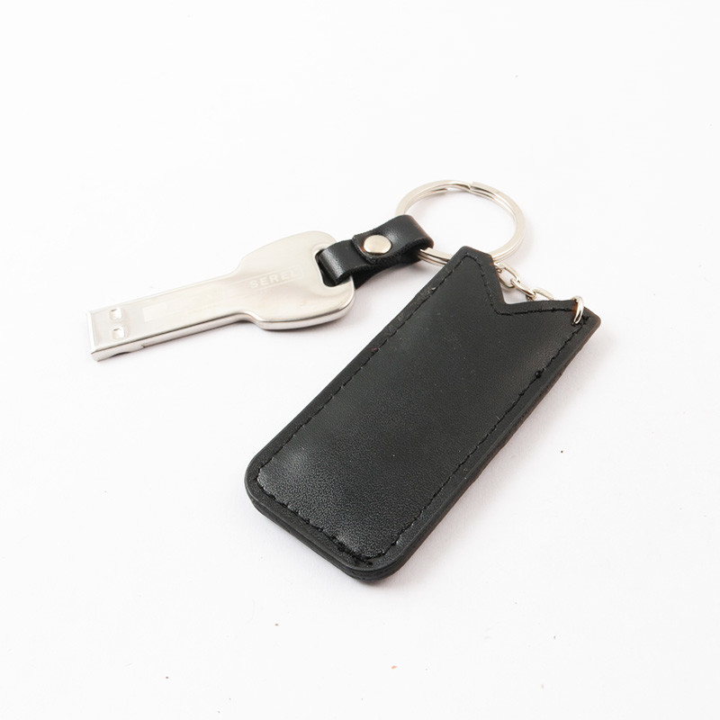 USB ключа металла 30MB/S вставляет 2,0 портативных 64GB 128GB с кожаной крышкой