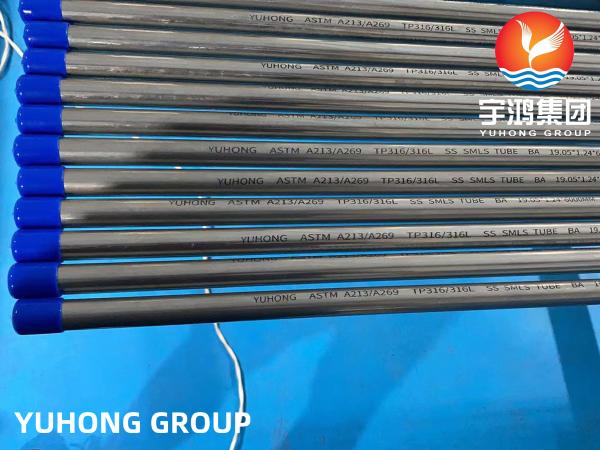 Stainless Steel Seamless Bright Annealed Tube A213 / A269 TP304 / TP316 19.05*1.24*6000MM ET/HT TEST