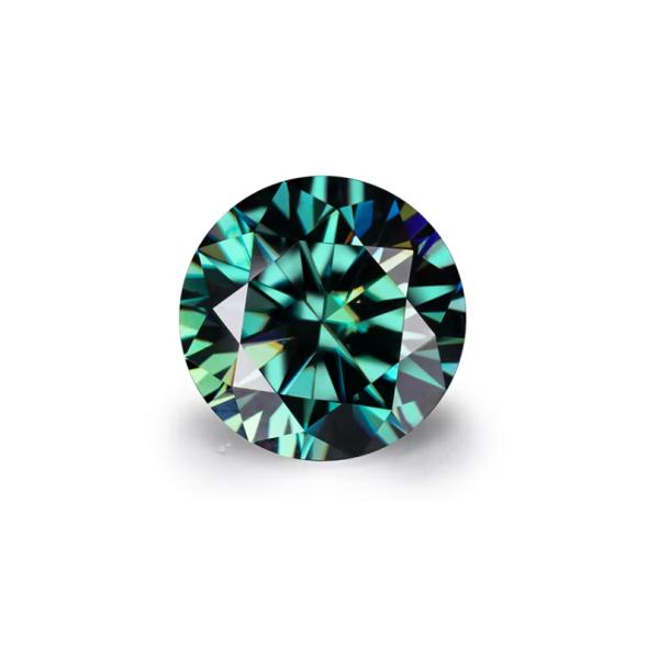 Gem Best Round Cut Dark Green Loose Mossanite Stone For Women's Wedding Bands Оптические спецэффекты Цветовая игра или огонь