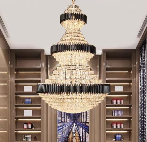 JYLIGHTING Post-Modern Light Luxury Villa Banquet Hall Hotel Lobby Crystal Chandelier Crystal Pendant Light